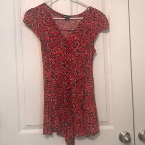 Red rose romper
